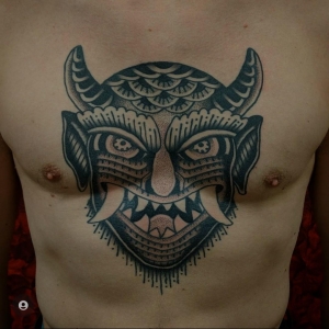 Traditional devil chestpiece